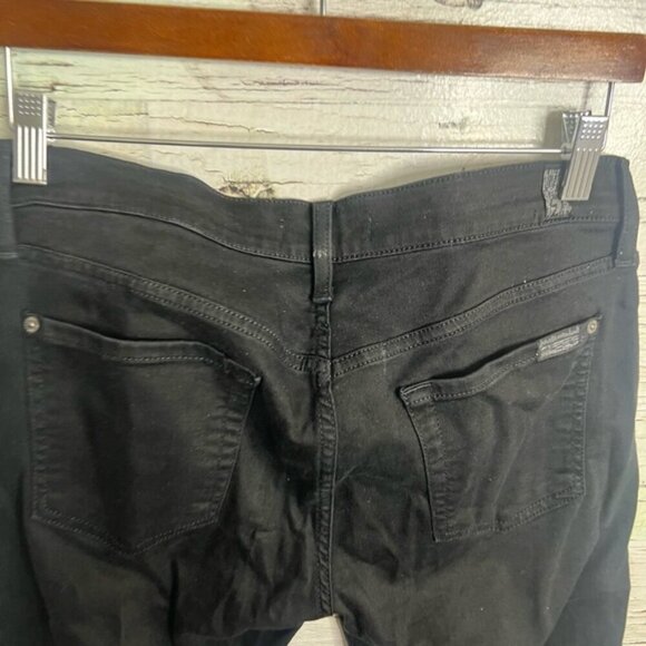 7 For All Mankind B(air) High Rise Cropped Boot Cut Jeans black size 29 - Picture 6 of 8